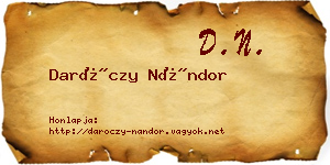 Daróczy Nándor névjegykártya